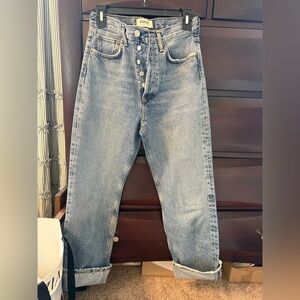 Agolde Light Blue Straight Button-Fly Jeans
